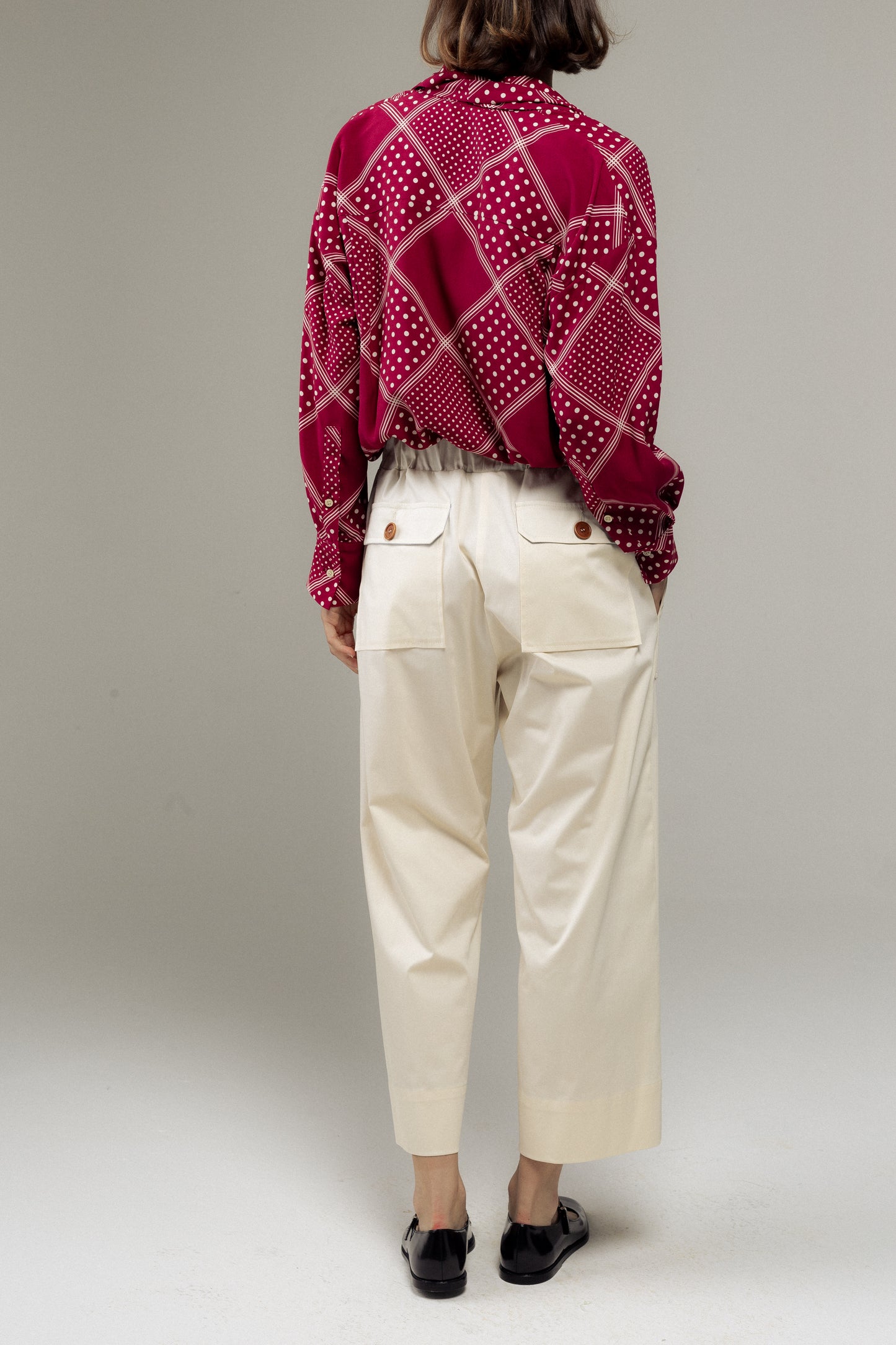 Pantalone Irene | Rasatello bianco naturale