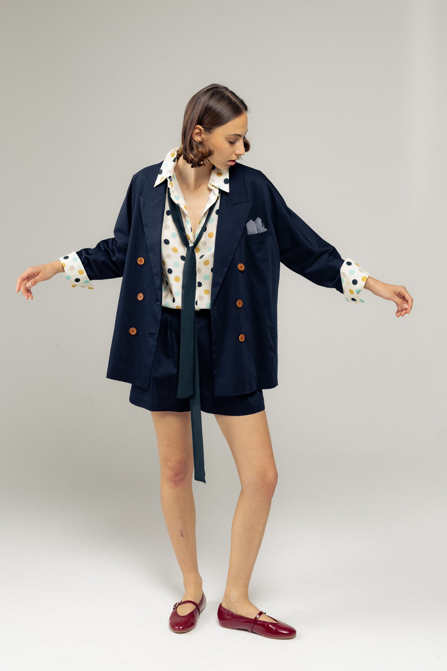 Giacca Valeria | Rasatello Navy