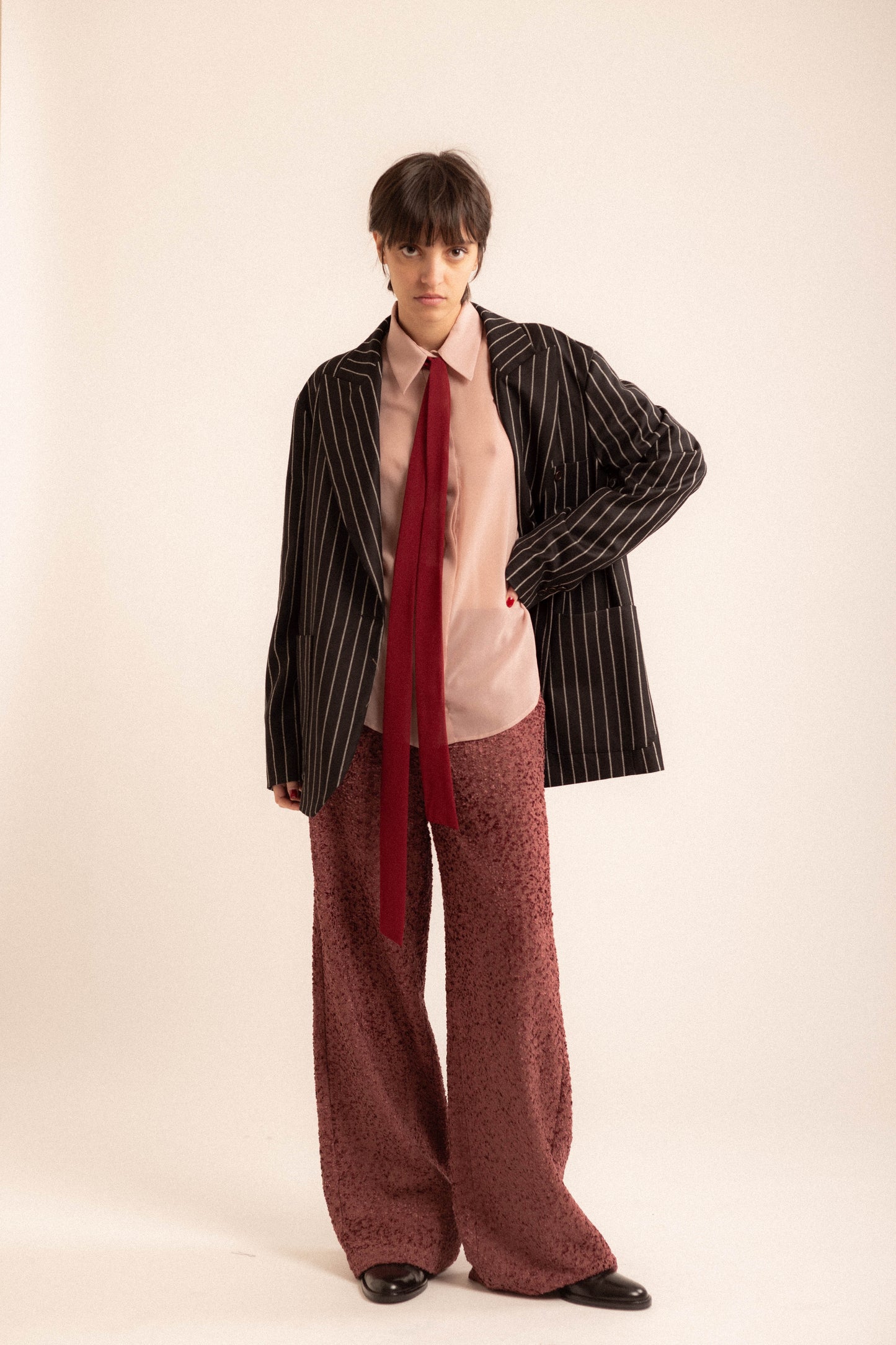 Pantalone Dafne | bouclé malva