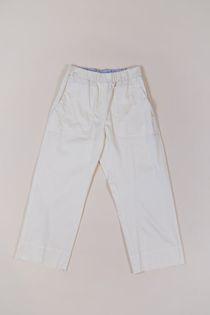 Pantalone Irene | Rasatello bianco naturale