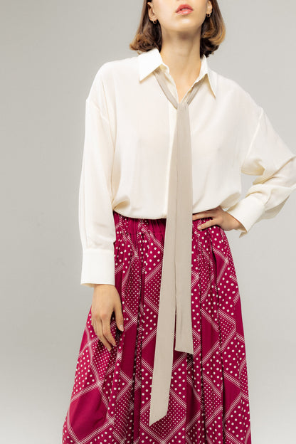 Camicia Eva | Crêpe de chine Crema