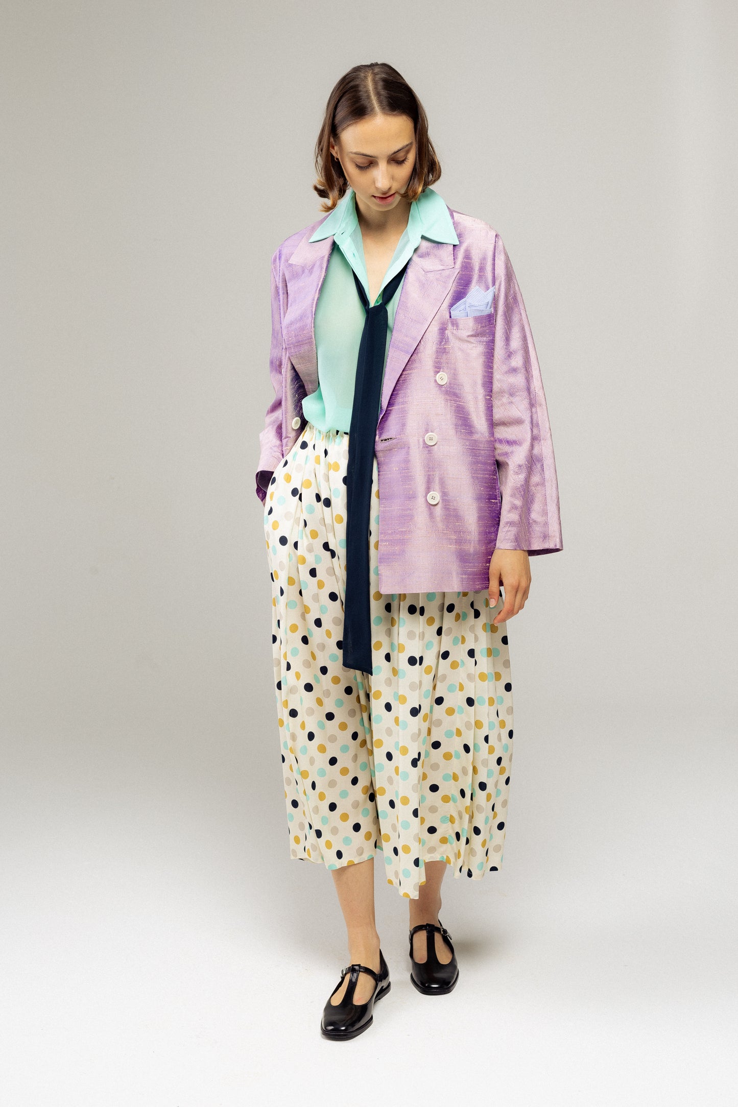 Giacca Valeria | Shantung Lilla