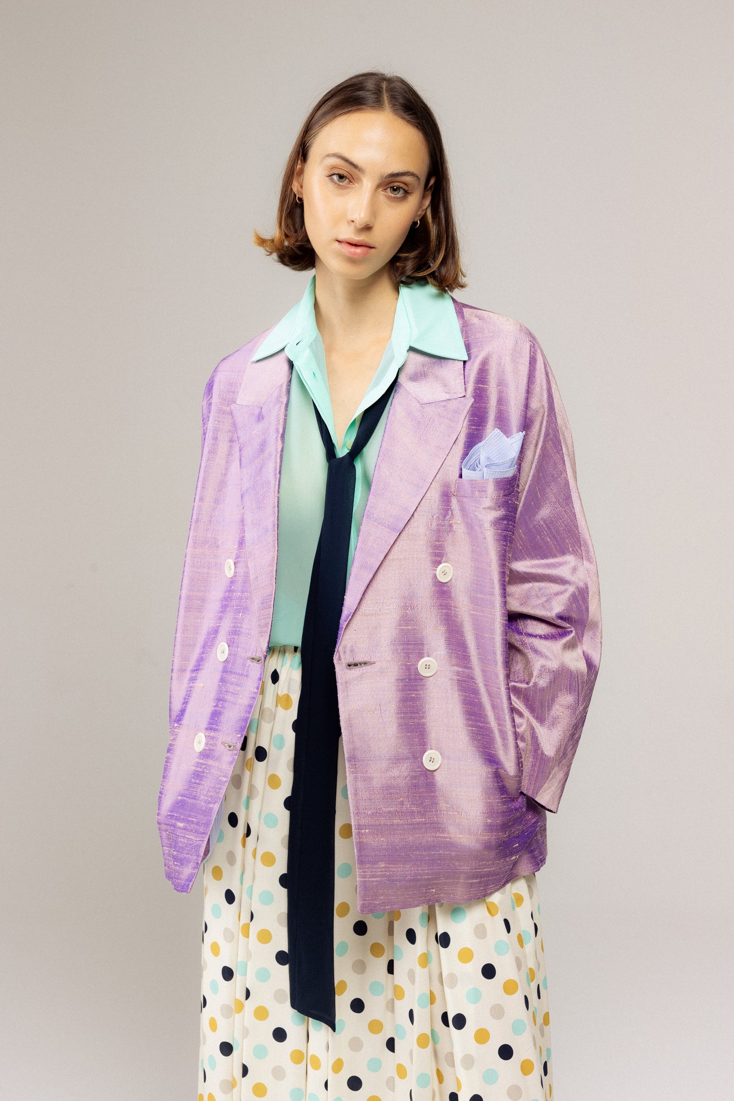 Giacca Valeria | Shantung Lilla