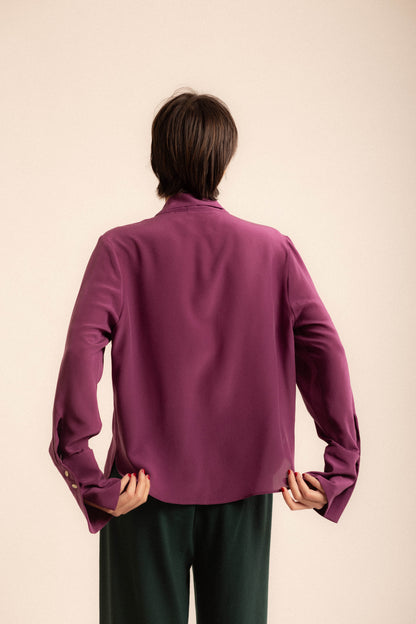Blusa Charlotte | crêpe de chine uva