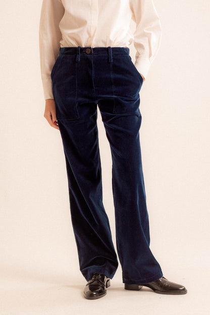 Pantalone Nadine | velluto blu